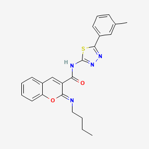 (2Z)-2-(butylimino)-N-[5-(3-methylphenyl)-1,3,4-thiadiazol-2-yl]-2H-chromene-3-carboxamide