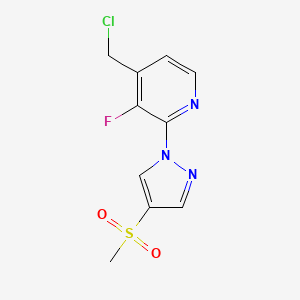 molecular formula C10H9ClFN3O2S B2882355 4-(Chloromethyl)-3-fluoro-2-(4-methylsulfonylpyrazol-1-yl)pyridine CAS No. 2137558-21-3