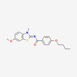 4-butoxy-N-[(2E)-6-methoxy-3-methyl-2,3-dihydro-1,3-benzothiazol-2-ylidene]benzamide