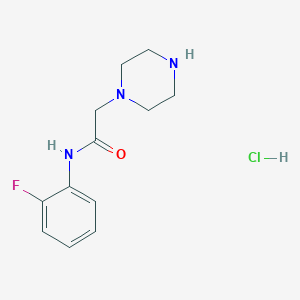 molecular formula C12H17ClFN3O B2882367 N-(2-fluorophenyl)-2-(piperazin-1-yl)acetamide hydrochloride CAS No. 1158639-63-4