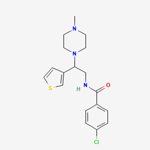 4-chloro-N-(2-(4-methylpiperazin-1-yl)-2-(thiophen-3-yl)ethyl)benzamide