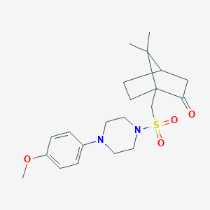 molecular formula C21H30N2O4S B288238 1-({[4-(4-Methoxyphenyl)-1-piperazinyl]sulfonyl}methyl)-7,7-dimethylbicyclo[2.2.1]heptan-2-one 