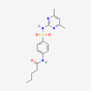 molecular formula C17H22N4O3S B2882380 N-(4-(N-(4,6-dimethylpyrimidin-2-yl)sulfamoyl)phenyl)pentanamide CAS No. 101603-55-8