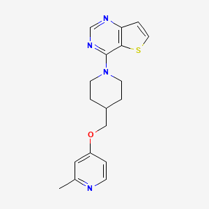 2-Methyl-4-[(1-{thieno[3,2-d]pyrimidin-4-yl}piperidin-4-yl)methoxy]pyridine