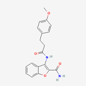 molecular formula C19H18N2O4 B2882384 3-(3-(4-甲氧苯基)丙酰胺)苯并呋喃-2-甲酰胺 CAS No. 886950-19-2