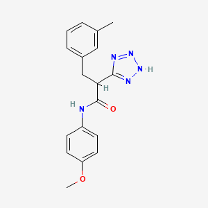 molecular formula C18H19N5O2 B2882385 N-(4-methoxyphenyl)-3-(3-methylphenyl)-2-(2H-tetrazol-5-yl)propanamide CAS No. 483993-95-9