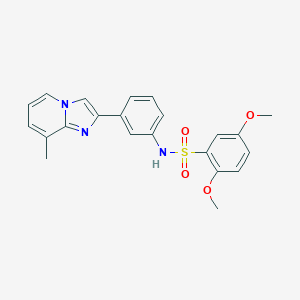 molecular formula C22H21N3O4S B288239 2,5-dimethoxy-N-[3-(8-methylimidazo[1,2-a]pyridin-2-yl)phenyl]benzenesulfonamide 