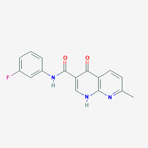molecular formula C16H12FN3O2 B2882391 N-(3-fluorophenyl)-7-methyl-4-oxo-1,4-dihydro-1,8-naphthyridine-3-carboxamide CAS No. 1251611-46-7