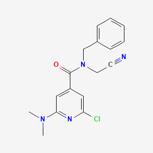 molecular formula C17H17ClN4O B2882393 N-benzyl-2-chloro-N-(cyanomethyl)-6-(dimethylamino)pyridine-4-carboxamide CAS No. 1356549-17-1