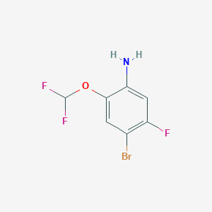 molecular formula C7H5BrF3NO B2882402 4-溴-2-(二氟甲氧基)-5-氟苯胺 CAS No. 2091773-00-9