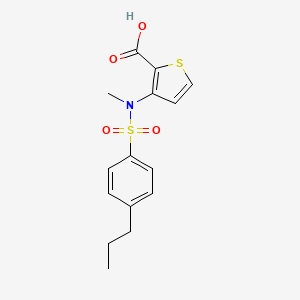 molecular formula C15H17NO4S2 B2882406 3-{甲基[(4-丙基苯基)磺酰基]氨基}噻吩-2-甲酸 CAS No. 1325305-51-8