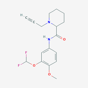 molecular formula C17H20F2N2O3 B2882420 N-[3-(difluoromethoxy)-4-methoxyphenyl]-1-(prop-2-yn-1-yl)piperidine-2-carboxamide CAS No. 1214184-51-6