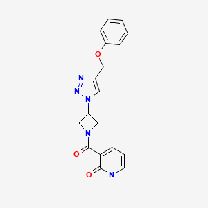 molecular formula C19H19N5O3 B2882429 1-methyl-3-(3-(4-(phenoxymethyl)-1H-1,2,3-triazol-1-yl)azetidine-1-carbonyl)pyridin-2(1H)-one CAS No. 1904128-48-8