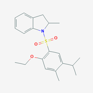 molecular formula C21H27NO3S B288243 1-[(2-Ethoxy-5-isopropyl-4-methylphenyl)sulfonyl]-2-methylindoline 
