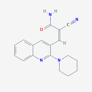 (Z)-2-cyano-3-(2-piperidin-1-ylquinolin-3-yl)prop-2-enamide