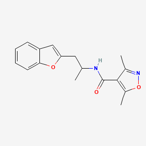 molecular formula C17H18N2O3 B2882439 N-[1-(1-benzofuran-2-yl)propan-2-yl]-3,5-dimethyl-1,2-oxazole-4-carboxamide CAS No. 2034331-33-2