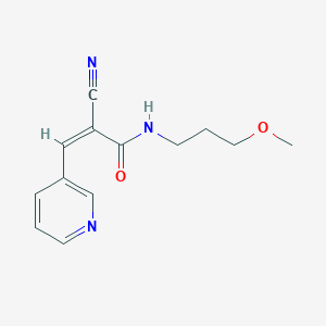 molecular formula C13H15N3O2 B2882441 (Z)-2-cyano-N-(3-methoxypropyl)-3-pyridin-3-ylprop-2-enamide CAS No. 444330-19-2