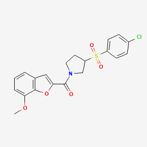 (3-((4-Chlorophenyl)sulfonyl)pyrrolidin-1-yl)(7-methoxybenzofuran-2-yl)methanone