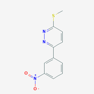 molecular formula C11H9N3O2S B2882447 3-(甲硫基)-6-(3-硝基苯基)哒嗪 CAS No. 893996-82-2