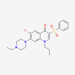 molecular formula C24H28FN3O3S B2882452 3-(Benzenesulfonyl)-7-(4-ethylpiperazin-1-yl)-6-fluoro-1-propyl-1,4-dihydroquinolin-4-one CAS No. 892759-07-8