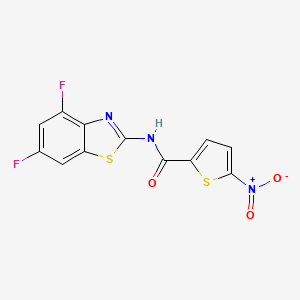 molecular formula C12H5F2N3O3S2 B2882454 N-(4,6-difluoro-1,3-benzothiazol-2-yl)-5-nitrothiophene-2-carboxamide CAS No. 862807-12-3