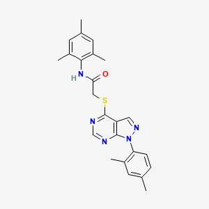 2-((1-(2,4-dimethylphenyl)-1H-pyrazolo[3,4-d]pyrimidin-4-yl)thio)-N-mesitylacetamide