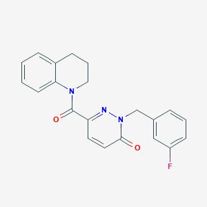 molecular formula C21H18FN3O2 B2882463 2-(3-fluorobenzyl)-6-(1,2,3,4-tetrahydroquinoline-1-carbonyl)pyridazin-3(2H)-one CAS No. 1049542-22-4