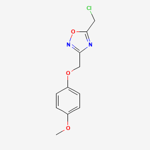 molecular formula C11H11ClN2O3 B2882464 5-(氯甲基)-3-[(4-甲氧基苯氧基)甲基]-1,2,4-恶二唑 CAS No. 923258-15-5