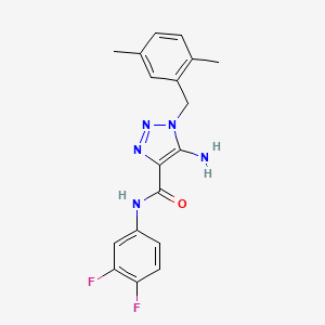 molecular formula C18H17F2N5O B2882466 5-amino-N-(3,4-difluorophenyl)-1-[(2,5-dimethylphenyl)methyl]triazole-4-carboxamide CAS No. 899940-48-8