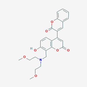 molecular formula C25H25NO7 B2882467 8-[[Bis(2-methoxyethyl)amino]methyl]-7-hydroxy-4-(2-oxochromen-3-yl)chromen-2-one CAS No. 859133-33-8