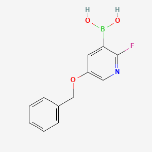 molecular formula C12H11BFNO3 B2882468 5-(苄氧基)-2-氟吡啶-3-硼酸 CAS No. 1253575-68-6