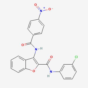 molecular formula C22H14ClN3O5 B2882471 N-(3-氯苯基)-3-(4-硝基苯甲酰胺)苯并呋喃-2-甲酰胺 CAS No. 888436-64-4