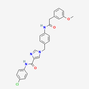molecular formula C26H23ClN4O3 B2882472 N-(4-氯苯基)-1-(4-(2-(3-甲氧基苯基)乙酰胺)苄基)-1H-咪唑-4-甲酰胺 CAS No. 1251603-39-0