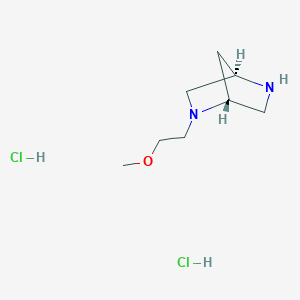 molecular formula C8H18Cl2N2O B2882474 (1S,4S)-2-(2-methoxyethyl)-2,5-diazabicyclo[2.2.1]heptane dihydrochloride CAS No. 2231666-14-9