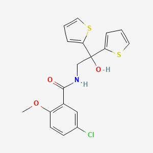 molecular formula C18H16ClNO3S2 B2882475 5-氯-N-(2-羟基-2,2-二(噻吩-2-基)乙基)-2-甲氧基苯甲酰胺 CAS No. 2034589-57-4