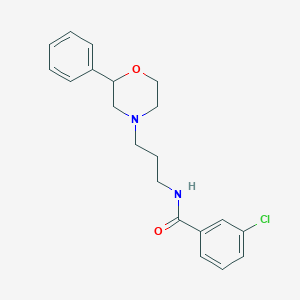 3-chloro-N-(3-(2-phenylmorpholino)propyl)benzamide