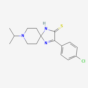 molecular formula C16H20ClN3S B2882486 3-(4-Chlorophenyl)-8-(propan-2-yl)-1,4,8-triazaspiro[4.5]dec-3-ene-2-thione CAS No. 1325305-00-7