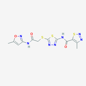4-methyl-N-(5-((2-((5-methylisoxazol-3-yl)amino)-2-oxoethyl)thio)-1,3,4-thiadiazol-2-yl)-1,2,3-thiadiazole-5-carboxamide