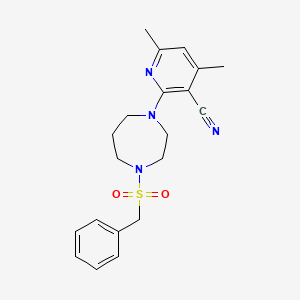 2-[4-(Benzylsulfonyl)-1,4-diazepan-1-yl]-4,6-dimethylnicotinonitrile