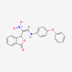 3-[(E)-1-nitro-2-[(4-phenoxyphenyl)amino]ethenyl]-1,3-dihydro-2-benzofuran-1-one