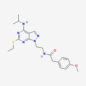 N-(2-(6-(ethylthio)-4-(isopropylamino)-1H-pyrazolo[3,4-d]pyrimidin-1-yl)ethyl)-2-(4-methoxyphenyl)acetamide