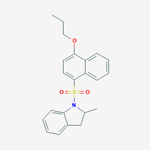 molecular formula C22H23NO3S B288251 2-methyl-1-[(4-propoxynaphthalen-1-yl)sulfonyl]-2,3-dihydro-1H-indole 