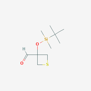 molecular formula C10H20O2SSi B2882510 3-[叔丁基(二甲基)甲硅烷基氧基]噻环-3-甲醛 CAS No. 2416231-31-5