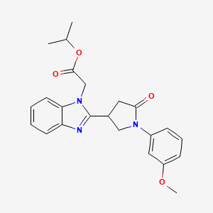 Methylethyl 2-{2-[1-(3-methoxyphenyl)-5-oxopyrrolidin-3-yl]benzimidazolyl}acet ate