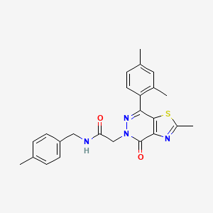 2-(7-(2,4-dimethylphenyl)-2-methyl-4-oxothiazolo[4,5-d]pyridazin-5(4H)-yl)-N-(4-methylbenzyl)acetamide