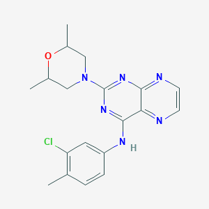 N-(3-chloro-4-methylphenyl)-2-(2,6-dimethylmorpholin-4-yl)pteridin-4-amine