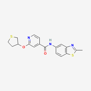 molecular formula C18H17N3O2S2 B2882523 N-(2-甲基苯并[d]噻唑-5-基)-2-((四氢噻吩-3-基)氧基)异烟酰胺 CAS No. 2034389-27-8