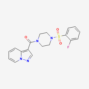 (4-((2-Fluorophenyl)sulfonyl)piperazin-1-yl)(pyrazolo[1,5-a]pyridin-3-yl)methanone
