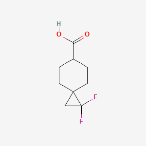 molecular formula C9H12F2O2 B2882546 1,1-二氟螺[2.5]辛烷-6-羧酸 CAS No. 2172599-33-4
