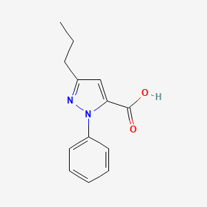 molecular formula C13H14N2O2 B2882557 2-Phenyl-5-propylpyrazole-3-carboxylic acid CAS No. 1243251-73-1